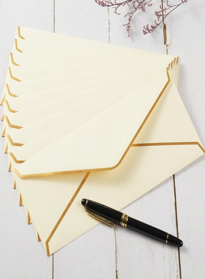 Topeen 30 Pack Thick #10 Business Envelopes with Gold Border, 4 1/8 x 9 1/2 Thick Paper Standard Envelopes with Stickers for Office, Checks, Letter Mailing, Invoices (Cream Color) - Image 5